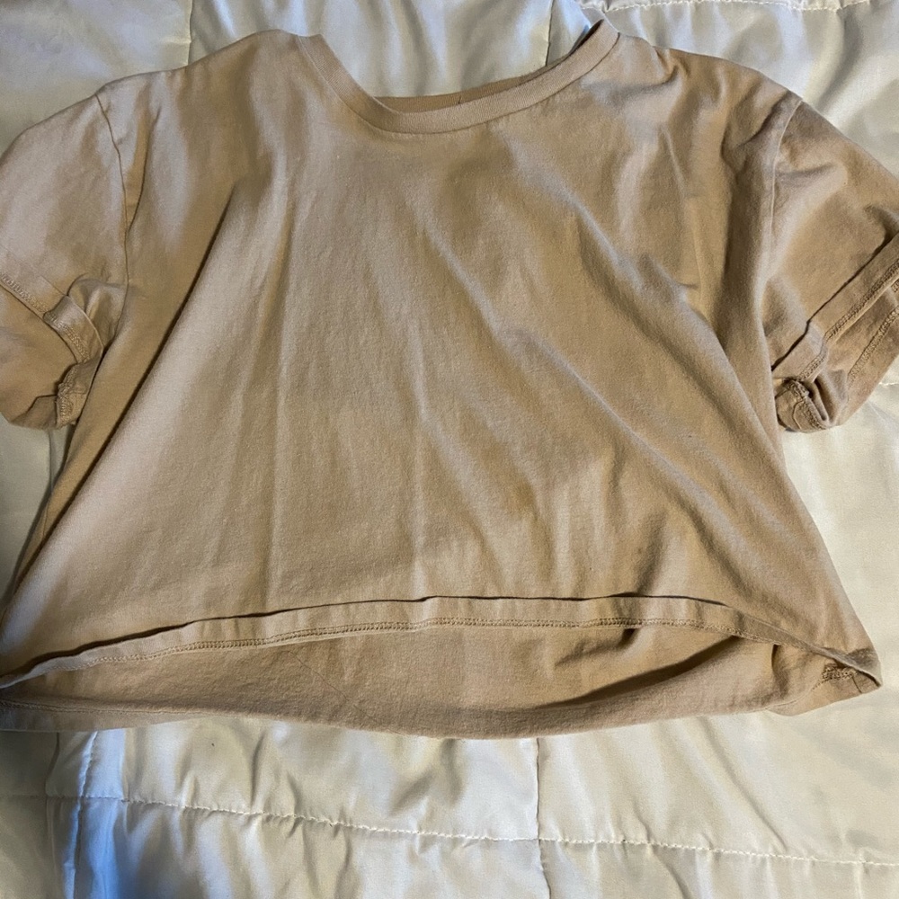 cropped tan tee